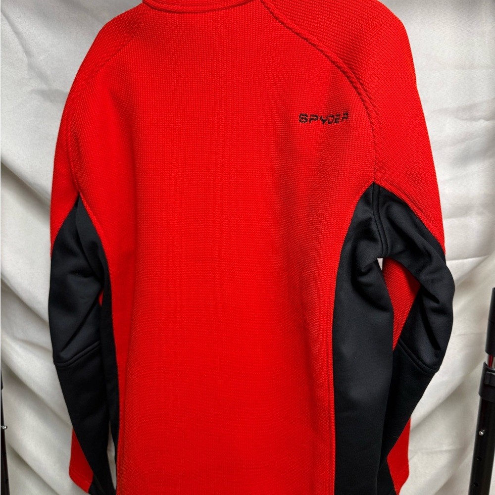 Spyder Coral and Black Half-Zip Pullover - Picture 2 of 3